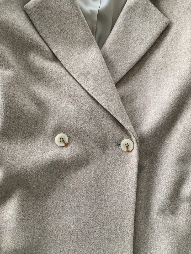 Wool Cashmere Belted Long Coat