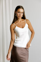 Silk Satin Camisole in Ivory