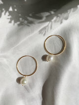 Marie Baroque Pearl Gold Hoop Earrings