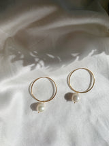 Marie Baroque Pearl Gold Hoop Earrings